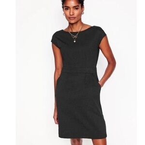 Boden Florrie Jersey Black Cap Sleeve Dress - Size 14 - NWOT